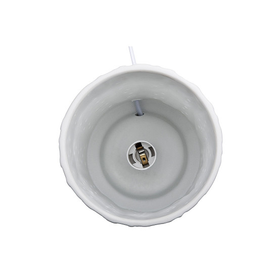 Λάμπα Επιτραπέζια ArteLibre Με Διακόσμηση Λευκό Πορσελάνη 20cm