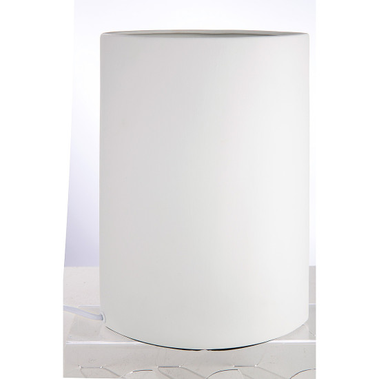Λάμπα Επιτραπέζια ArteLibre Με Διακόσμηση Πρόσωπο Λευκό Πορσελάνη 10x18x28.5cm