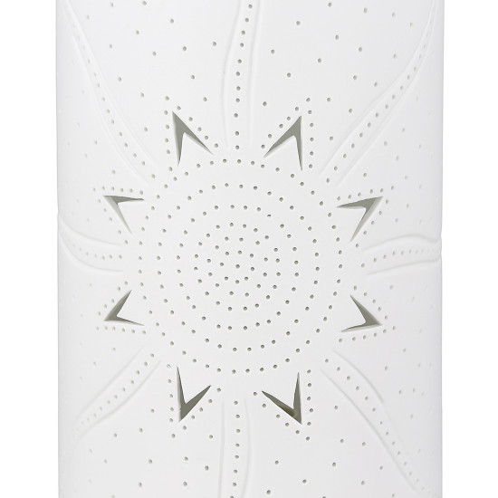 Λάμπα Επιτραπέζια ArteLibre Κυλινδρική Με Διακόσμηση Ήλιο Λευκό Πορσελάνη 12x12x20cm