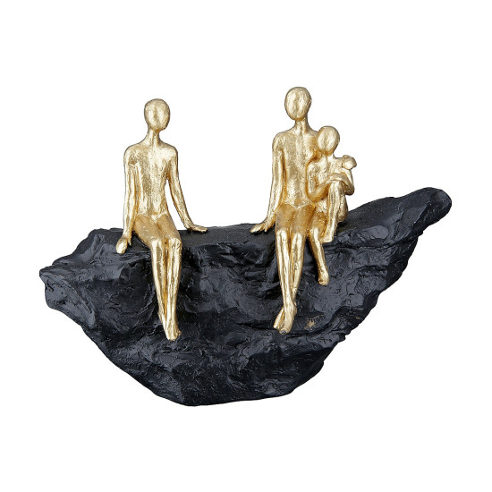 Διακοσμητικό ArteLibre Οικογένεια Πάνω Σε Βράχο Χρυσό/Μαύρο Polyresin 6.5x24x16.5cm