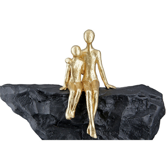 Διακοσμητικό ArteLibre Μητέρα Με Παιδί Πάνω Σε Βράχο Χρυσό/Μαύρο Polyresin 6x24x17cm