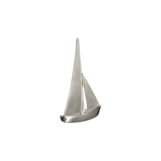Διακοσμητικό ArteLibre Βάρκα Αντικέ Ασημί Αλουμίνιο 5.5x20.5x31cm