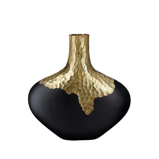 Βάζο ArteLibre Χρυσό/Μαύρο Αλουμίνιο 5x30x30cm