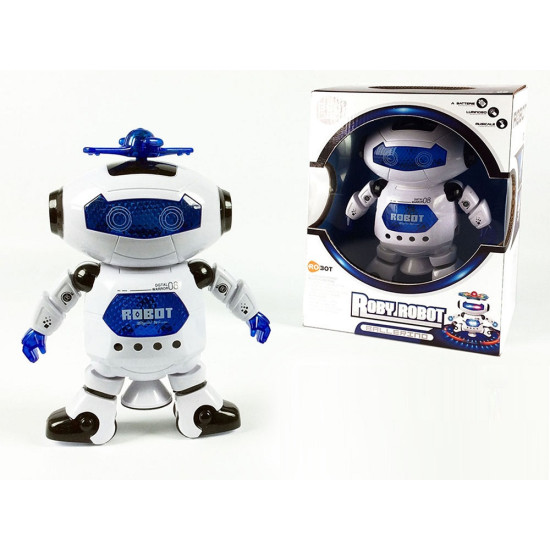 Παιχνίδι Ρομπότ Roby Robot Με Κίνηση Λευκό Πλαστικό Μπαταρίας Για 3+ Ετών