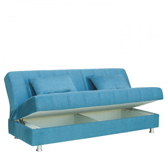 Καναπές Κρεβάτι Τριθέσιος ArteLibre LAURA Πετρόλ 190x84x86cm