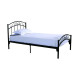Κρεβάτι ArteLibre ZIZEL Μεταλλικό Sandy Black 208x91x87cm (Στρώμα 90x200cm)