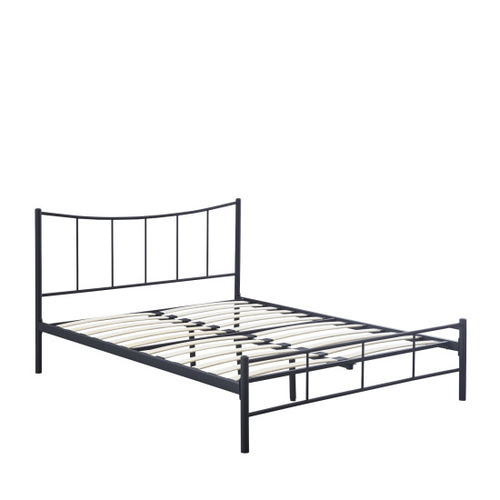 Κρεβάτι Διπλό ArteLibre ROSE Μαύρο Μέταλλο 208x159x100cm (Στρώμα 150x200cm)