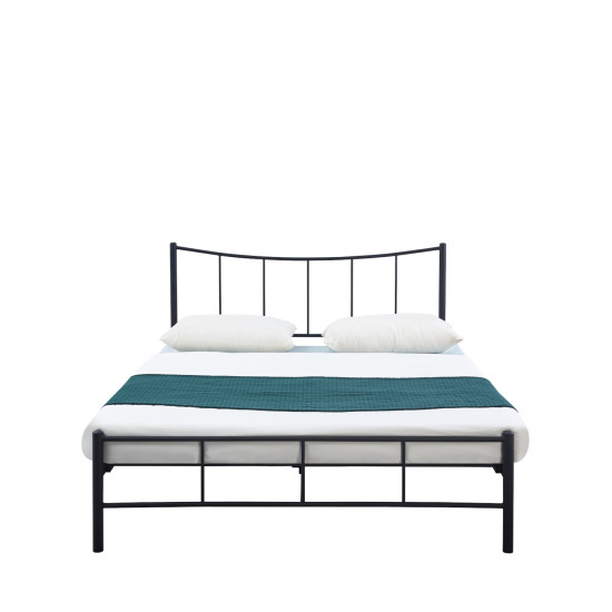 Κρεβάτι Ημίδιπλο ArteLibre ROSE Μαύρο Μέταλλο 208x129x100cm (Στρώμα 120x200cm)