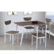 Τραπέζι Σετ (4+1) ArteLibre LINDERIA Λευκό/Καφέ 110x70x75cm