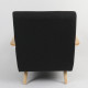 Πολυθρόνα ArteLibre GREVILLEA Μαύρο/Φυσικό Ύφασμα/Ξύλο 82x70.5x85cm