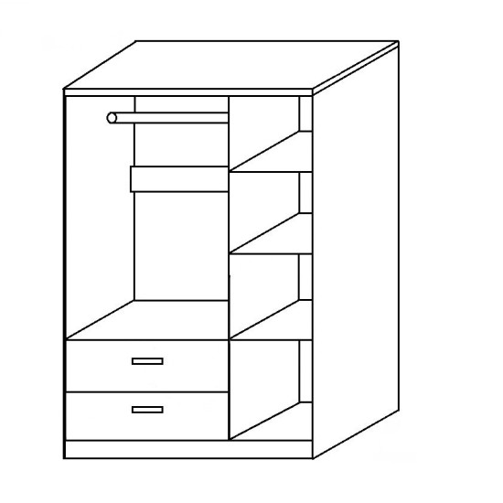 Ντουλάπα ArteLibre TUBEROSA Φυσικό Χρώμα 120x50x180cm