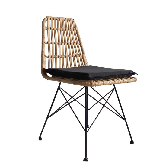 Καρέκλα Κήπου ArteLibre ALFONSE Φυσικό/Μαύρο Μέταλλο/Rattan 47x62x81cm
