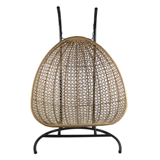 Κούνια Πολυθρόνα ArteLibre ABRONIUS Φυσικό Μέταλλο/Rattan 130x68x195cm