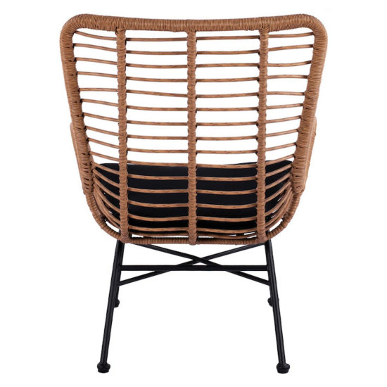 Καρέκλα Κήπου ArteLibre ABUDIUS Φυσικό/Μαύρο Μέταλλο/Rattan 60x60x85cm