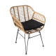 Καρέκλα Κήπου ArteLibre ACTORIUS Φυσικό/Μαύρο Μέταλλο/Rattan 57x53x81cm