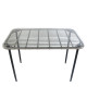 Τραπέζι Κήπου ArteLibre ANNIUS Γκρι/Μαύρο Μέταλλο/Rattan/Γυαλί 120x70x78cm