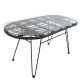Τραπέζι Κήπου ArteLibre ARRIUS Μαύρο Μέταλλο/Rattan/Γυαλί 100x45x46cm