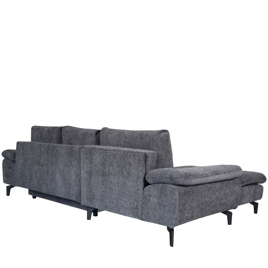 Καναπές Κρεβάτι Γωνιακός ArteLibre Αριστερή Γωνία BANDERA Σκούρο Γκρι 263x168x84cm