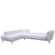 Καναπές Κρεβάτι Γωνιακός ArteLibre Αριστερή Γωνία SILVERTON Λευκό Με Μαύρα Μαξιλάρια 304x212x86cm