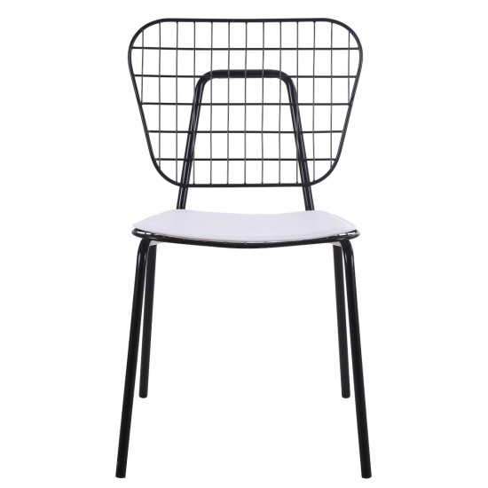 Καρέκλα Μεταλλική ArteLibre ALNUS Με Μαξιλάρι Μαύρο 53x55x79cm