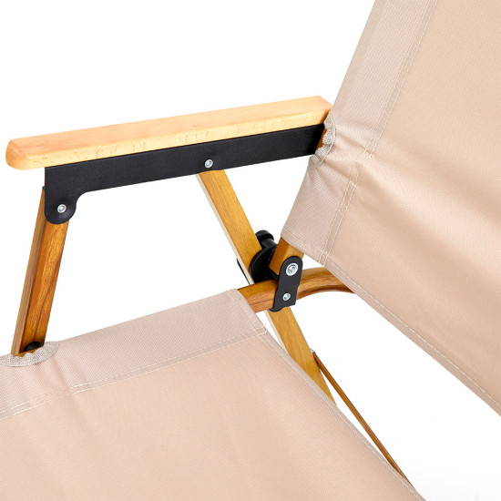 Καρέκλα Παραλίας ArteLibre ISLAMORADA Μπεζ/Χρυσό Μέταλλο/Ύφασμα 41x53x79cm