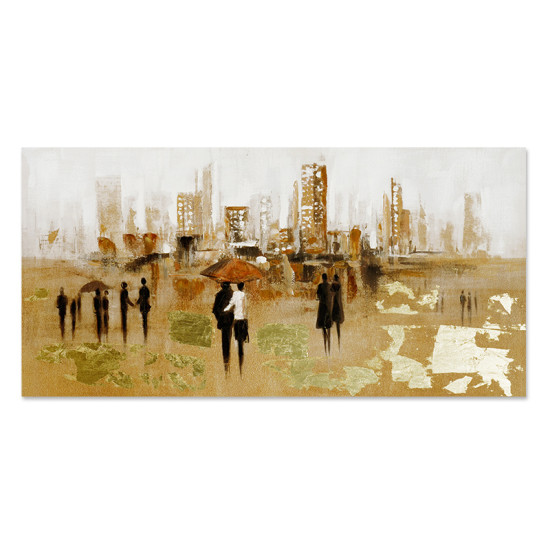 Πίνακας ArteLibre "Μέρα Στην Πόλη" Καμβάς 60x120x3cm