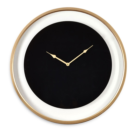 Ρολόι Τοίχου ArteLibre Μαύρο/Χρυσό Μέταλλο 60x60x5cm