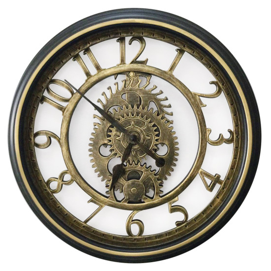 Ρολόι Τοίχου ArteLibre Χρυσό/Μαύρο Πλαστικό Φ50.8cm