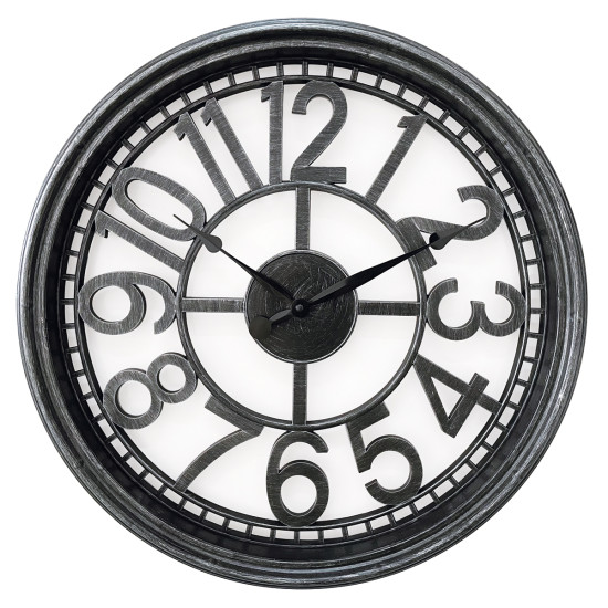 Ρολόι Τοίχου ArteLibre Ασημί Πλαστικό Φ50.7x5.2cm