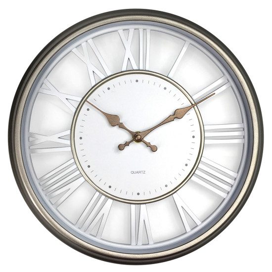 Ρολόι Τοίχου ArteLibre Ασημί Πλαστικό Φ30.5x4cm