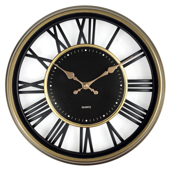 Ρολόι Τοίχου ArteLibre Χρυσό Πλαστικό Φ30.5x4cm