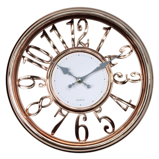 Ρολόι Τοίχου ArteLibre Ροζ/Χρυσό Πλαστικό Φ30.5x4cm