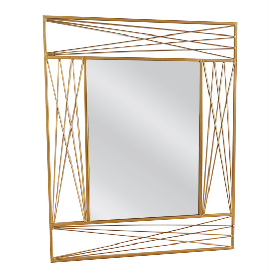 Καθρέπτης Τοίχου ArteLibre ARAVIR Χρυσό Μέταλλο/Γυαλί 65x2x80cm