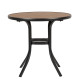 Τραπέζι Κήπου ArteLibre SANAAG Μαύρο/Καρυδί Αλουμίνιο/Ξύλο Φ80x73cm