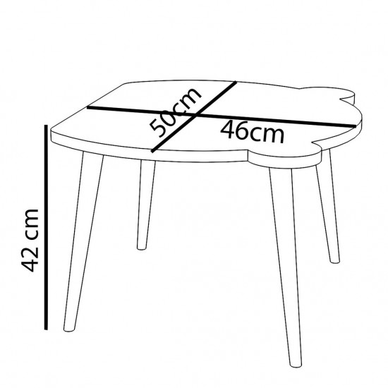 Τραπεζάκι Παιδικό ArteLibre AMAHLE Με Κάθισμα Λευκό MDF/Ξύλο 46x50x42cm