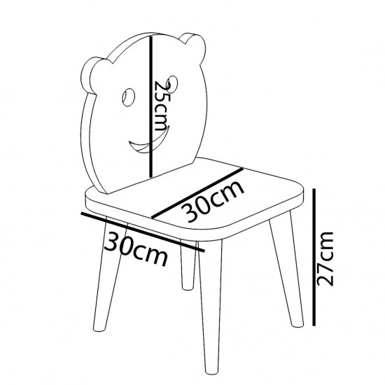 Τραπεζάκι Παιδικό ArteLibre AMAHLE Με Κάθισμα Λευκό MDF/Ξύλο 46x50x42cm