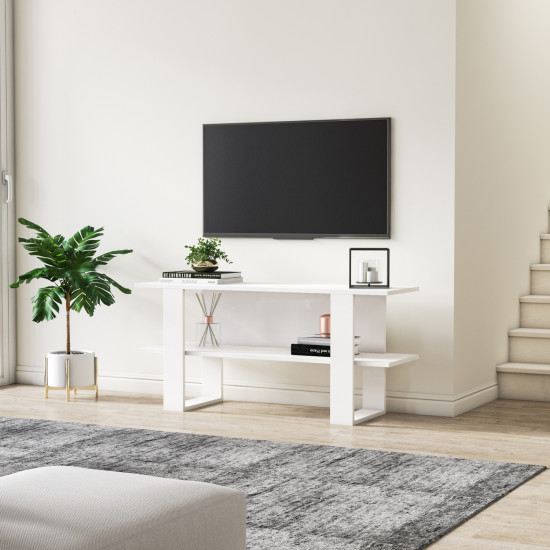 Έπιπλο Τηλεόρασης ArteLibre AUNIOS Λευκό Μοριοσανίδα/Μελαμίνη 120x35x55cm