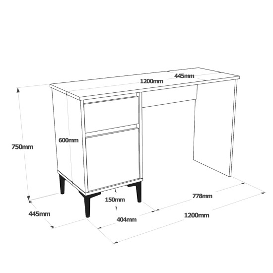 Γραφείο ArteLibre CATFORD Δρυς Μοριοσανίδα/Πλαστικό 120x44.5x75cm