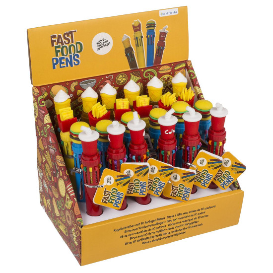 Στυλό 'Fast Food' Με 10 Χρωματιστές Μύτες Πολύχρωμο Πλαστικό 16cm Σε 4 Σχέδια