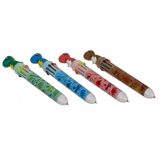Στυλό Δεινόσαυροι Με 10 Χρωματιστές Μύτες Πολύχρωμο Πλαστικό Σε 4 Χρώματα