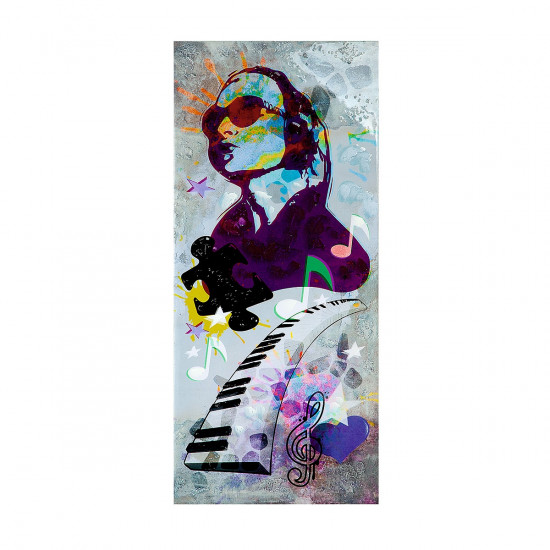 Πίνακας ArteLibre Μουσική Με Γκράφιτι Πολύχρωμο Καμβάς/Ξύλο 40x2.5x90cm Σε 2 Σχέδια