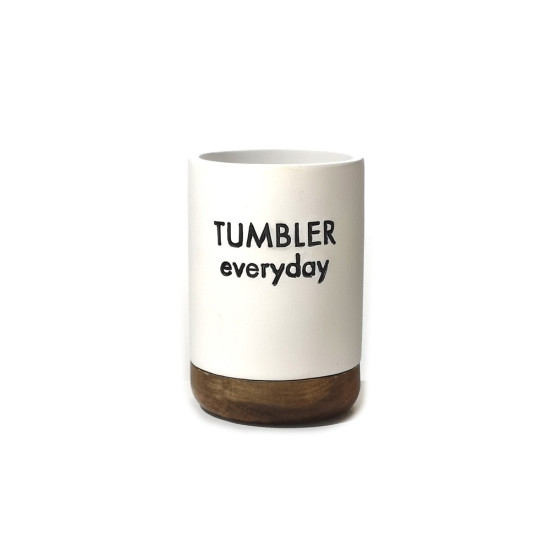 Ποτηροθήκη 'Tumbler Everyday' Λευκό Polyresin