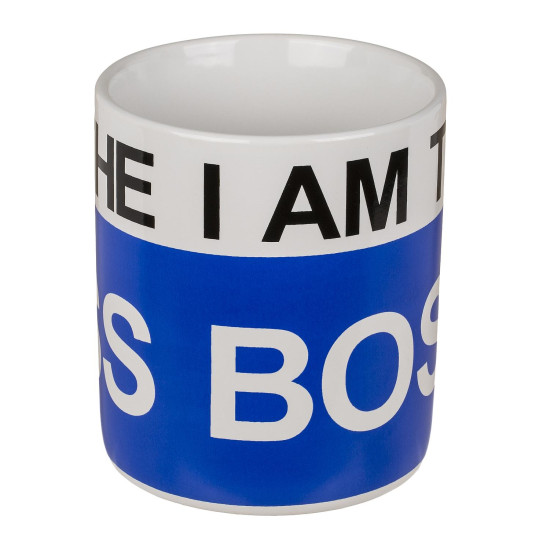 Κούπα 'I AM THE BOSS' 1lt Λευκό/Μπλε Κεραμικό 13x11cm