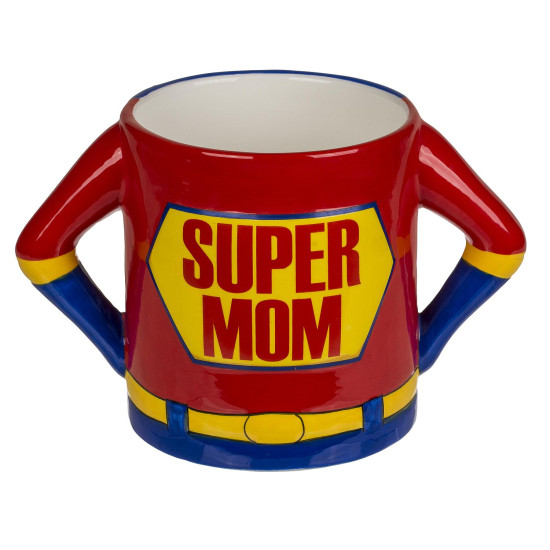 Κούπα 'Super Mom' 500ml Κόκκινο/Μπλε Κεραμικό 18x11cm
