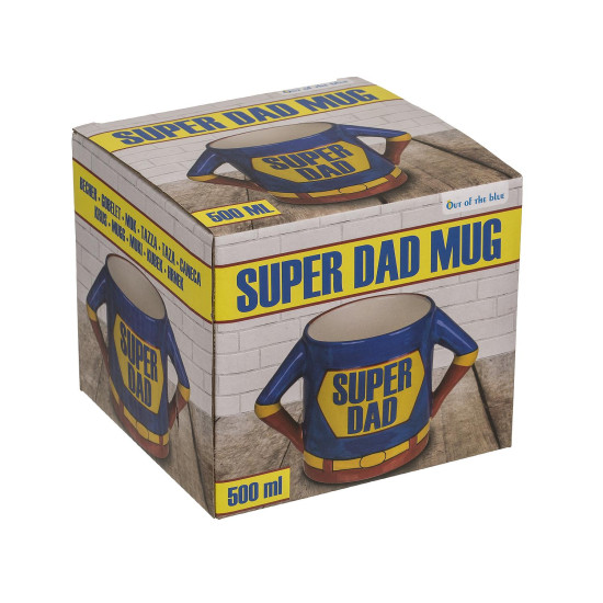 Κούπα 'Super Dad' 500ml Κόκκινο/Μπλε Κεραμικό 18x11cm