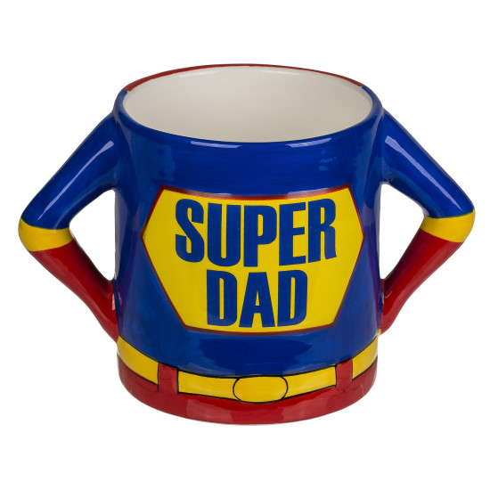 Κούπα 'Super Dad' 500ml Κόκκινο/Μπλε Κεραμικό 18x11cm