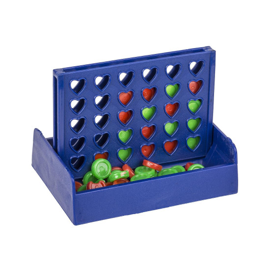 Μίνι Επιτραπέζιο Παιχνίδι Four In A Row Μπλε Πλαστικό 6x10cm
