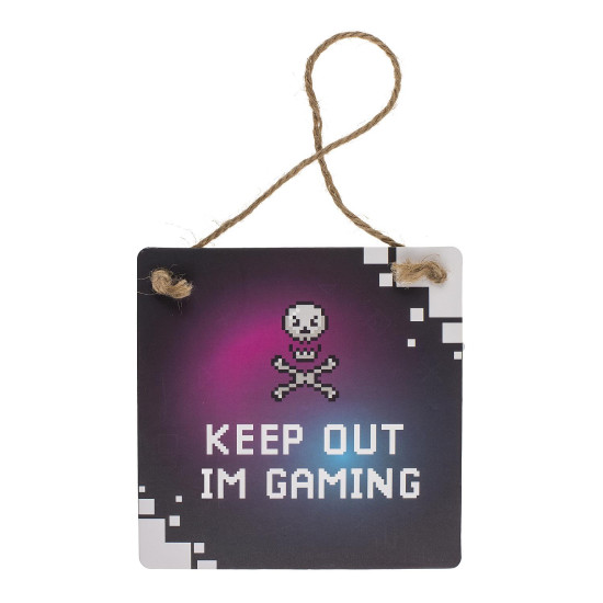 Πινακίδα Κρεμαστή Διακοσμητική Gaming Χαρτόνι 18x18cm Σε 4 Σχέδια