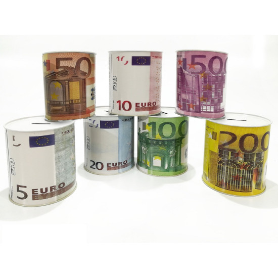 Κουμπαράς Μικρός Χαρτονομίσματα Ευρώ Μέταλλο