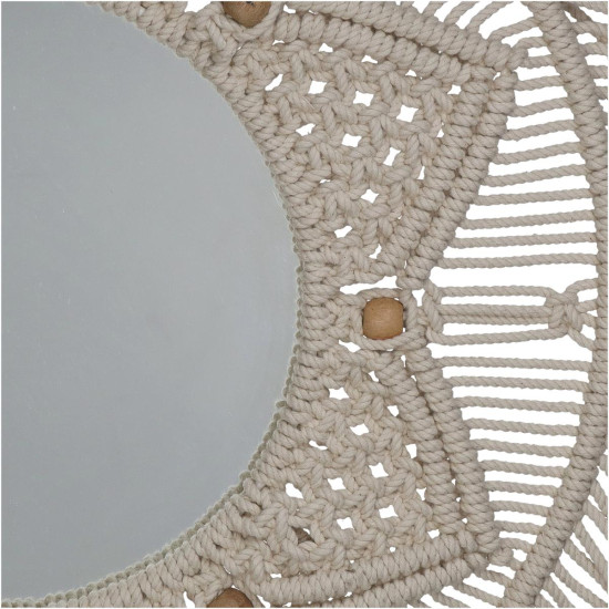 Καθρέπτης ArteLibre Μακραμέ Φυσικό Βαμβακερό 48x2x48cm